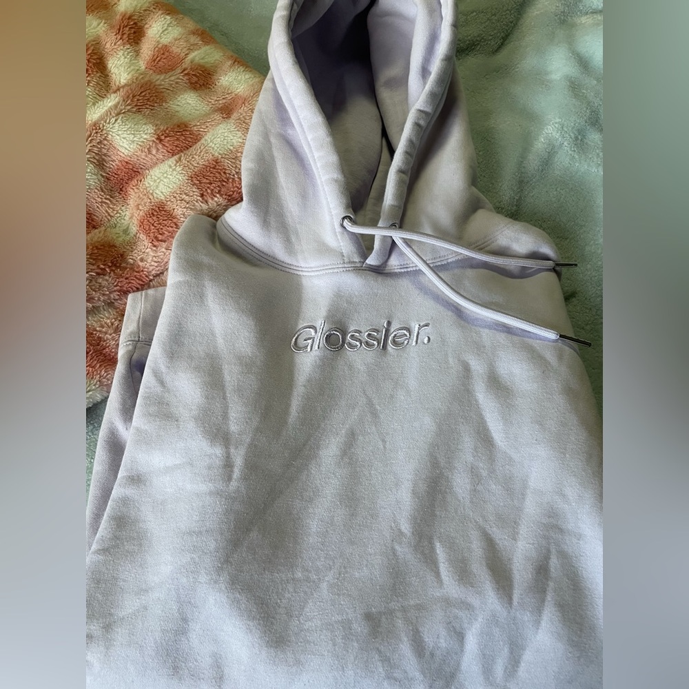 Glossier limited edition lavender hoodie medium never worn SOLD OUT